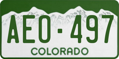 CO license plate AEO497