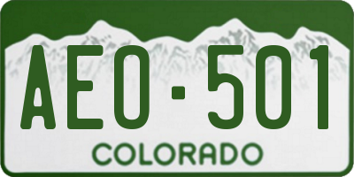 CO license plate AEO501