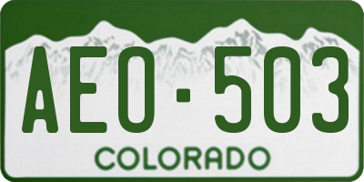 CO license plate AEO503