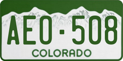 CO license plate AEO508