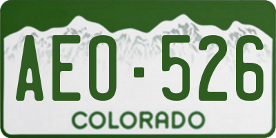 CO license plate AEO526