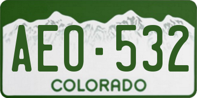 CO license plate AEO532