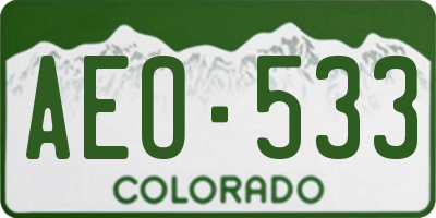 CO license plate AEO533
