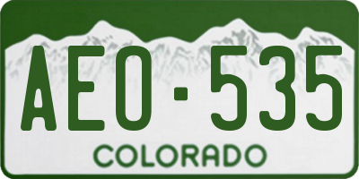 CO license plate AEO535