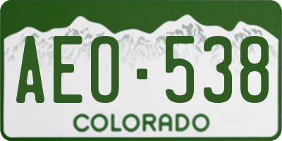 CO license plate AEO538