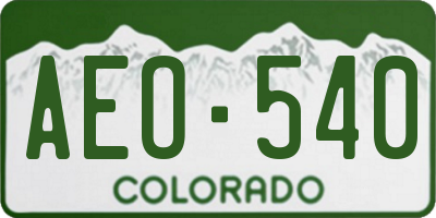 CO license plate AEO540