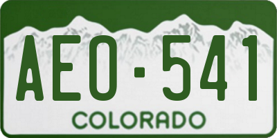 CO license plate AEO541