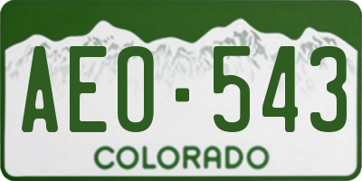 CO license plate AEO543