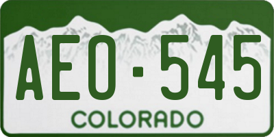 CO license plate AEO545