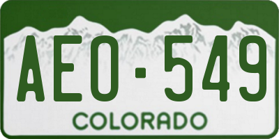 CO license plate AEO549