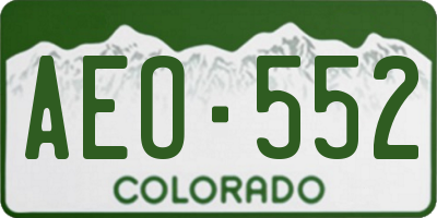 CO license plate AEO552