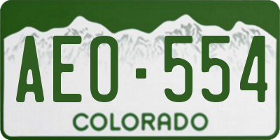 CO license plate AEO554