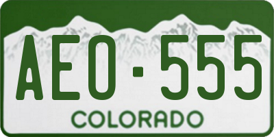 CO license plate AEO555