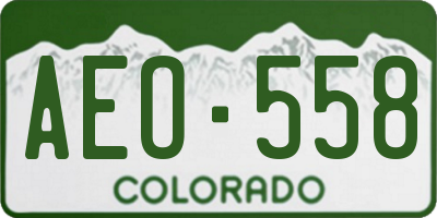 CO license plate AEO558