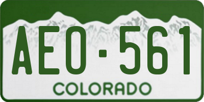 CO license plate AEO561