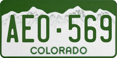 CO license plate AEO569