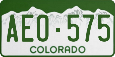 CO license plate AEO575