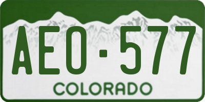CO license plate AEO577