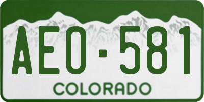 CO license plate AEO581