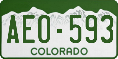 CO license plate AEO593