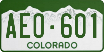 CO license plate AEO601
