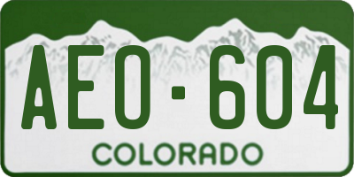 CO license plate AEO604