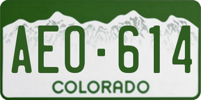 CO license plate AEO614