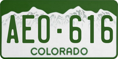 CO license plate AEO616
