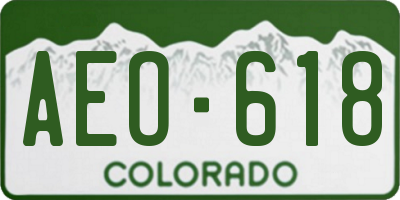 CO license plate AEO618