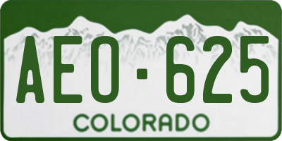 CO license plate AEO625