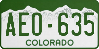CO license plate AEO635