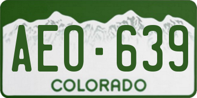 CO license plate AEO639