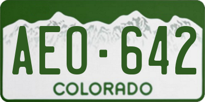 CO license plate AEO642