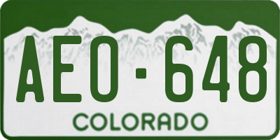 CO license plate AEO648