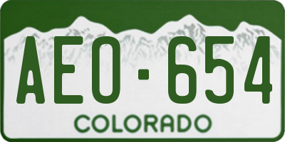 CO license plate AEO654