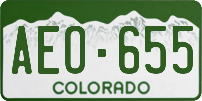 CO license plate AEO655