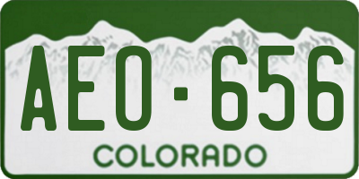 CO license plate AEO656