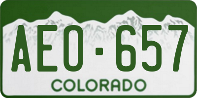 CO license plate AEO657