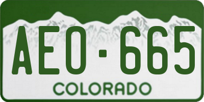 CO license plate AEO665