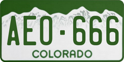 CO license plate AEO666