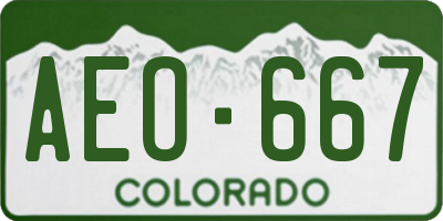 CO license plate AEO667