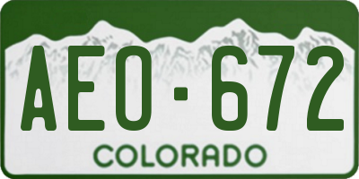 CO license plate AEO672