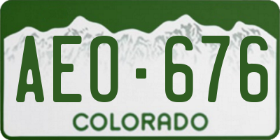 CO license plate AEO676