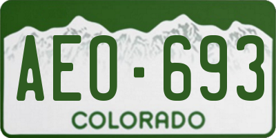 CO license plate AEO693