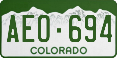 CO license plate AEO694