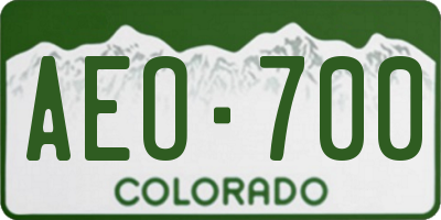CO license plate AEO700