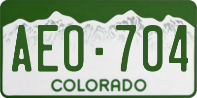 CO license plate AEO704