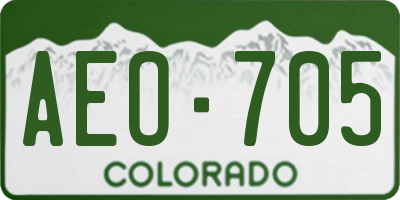 CO license plate AEO705
