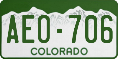 CO license plate AEO706