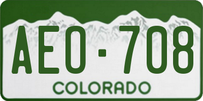CO license plate AEO708